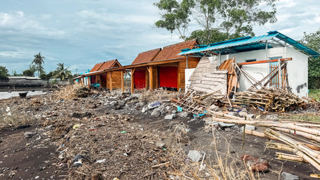 Damage to Facilities and Ocean Pollution at Ria Bomo Beach