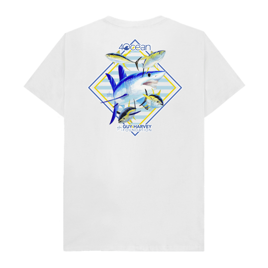 Guy Harvey Mako Shark Impact T-Shirt - Two Sided Print