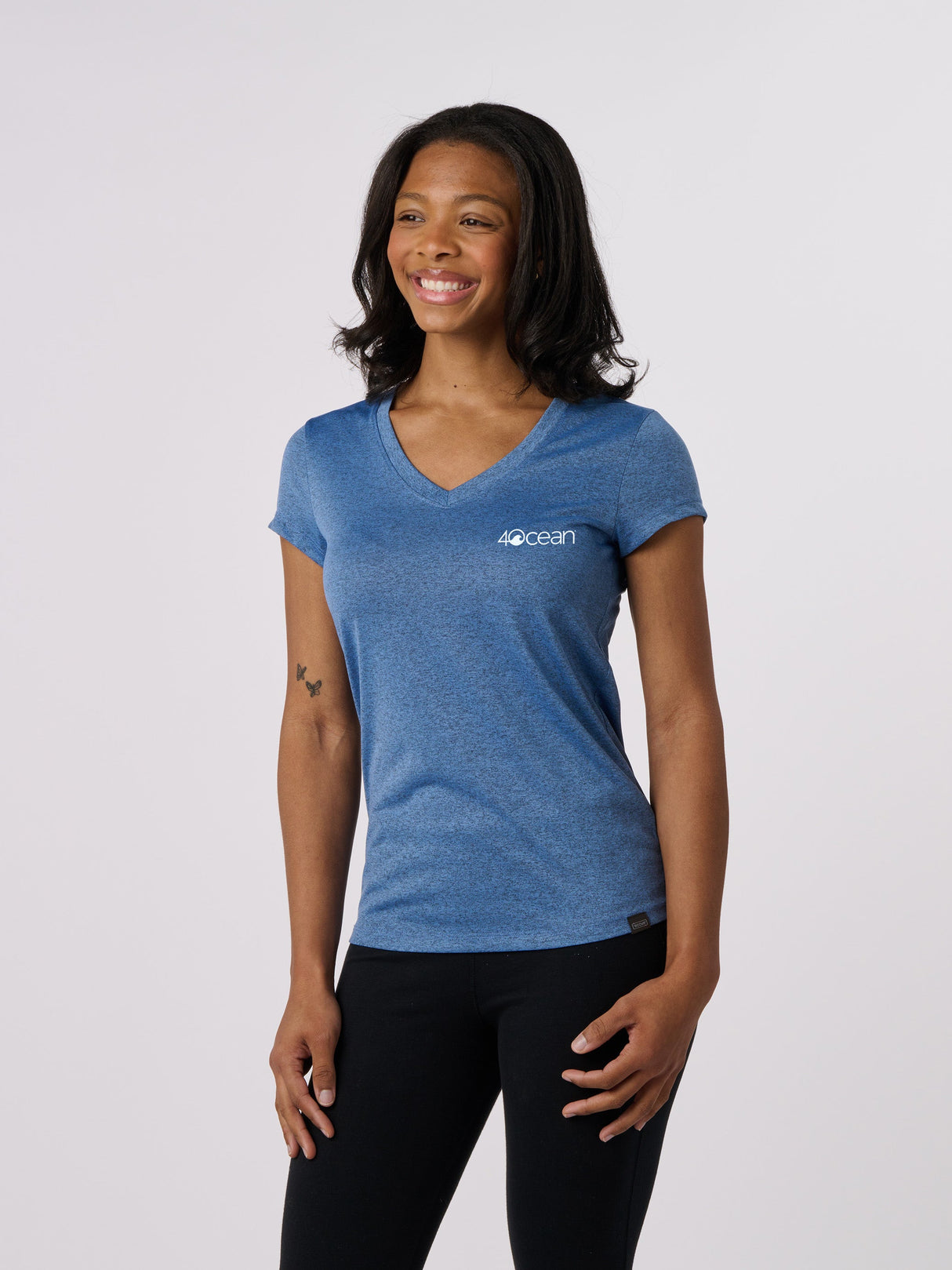 4ocean Logo Women's Sport Short Sleeve V-Neck T-Shirt