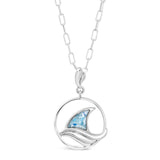 Dune Jewelry x 4ocean Shark Fin Necklace - Hawaii Blue