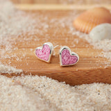 4ocean x Dune  Breast Cancer Awareness Small Heart Earrings