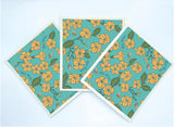 Meli Wraps Puakenikeni & Bee Swedish Dish Cloth Set of 3