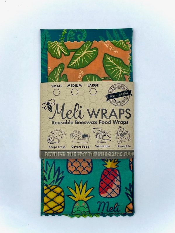 Meli Wraps Beeswax Wrap Variety Pack - Hawaiiana Print