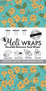 Meli Wraps Beeswax Food Wrap - Puakenikeni Print