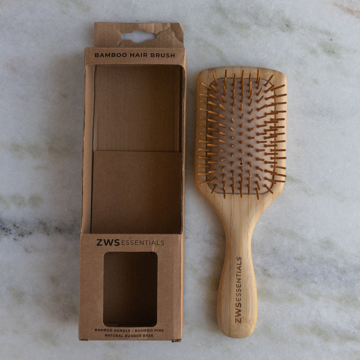 ZeroWasteStore Bamboo Hair Brush - Zero Waste Hair Brush, Plastic Free, 100% Bamboo, Compostable