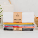 ZeroWasteStore Reusable Paper Towels - 100% Organic Cotton, 12 or 24 Pack