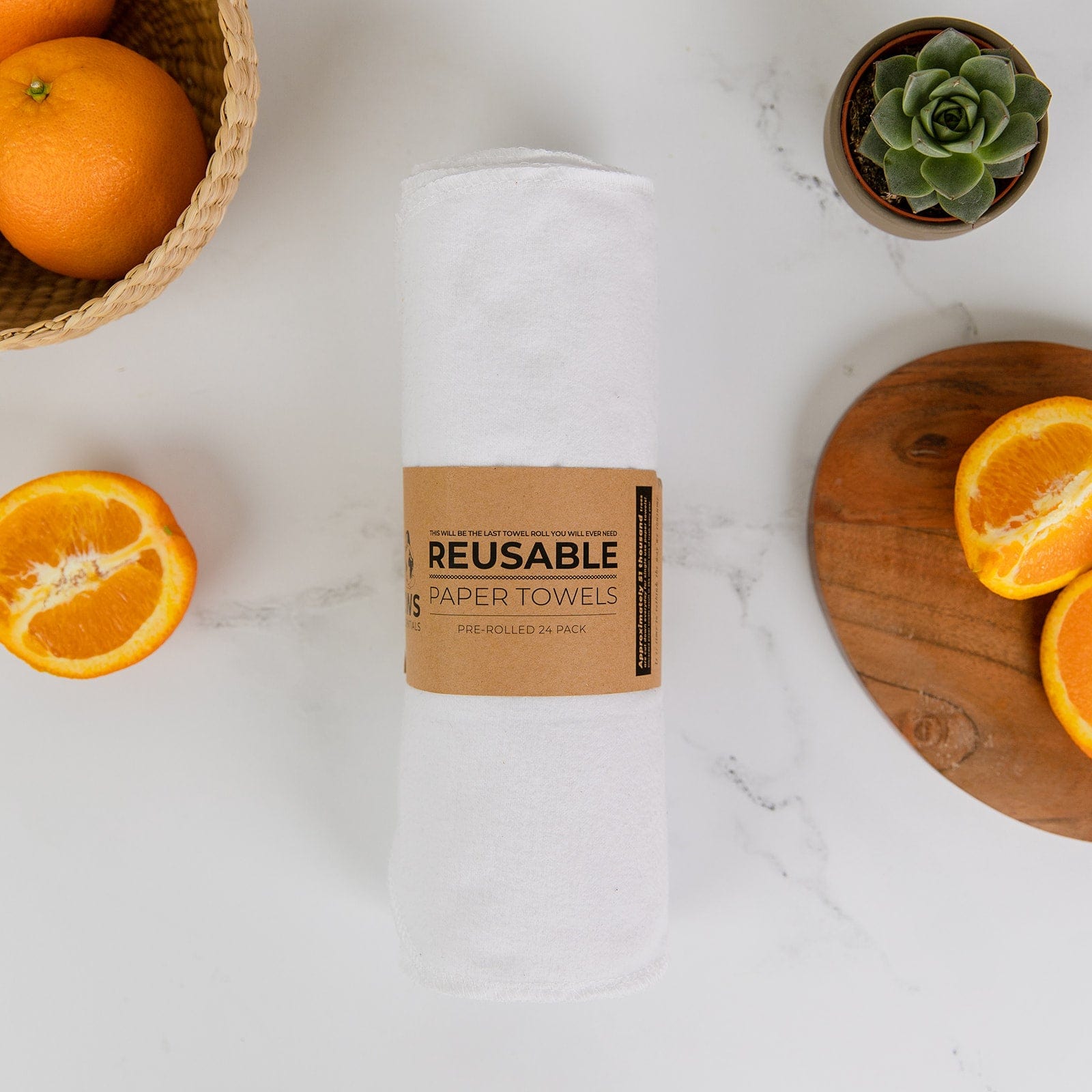 ZeroWasteStore Reusable Paper Towels - 100% Organic Cotton, 12 or 24 Pack