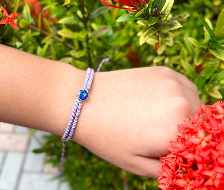 Ocean Drop Bracelet - Red, White, and Blue - on female model