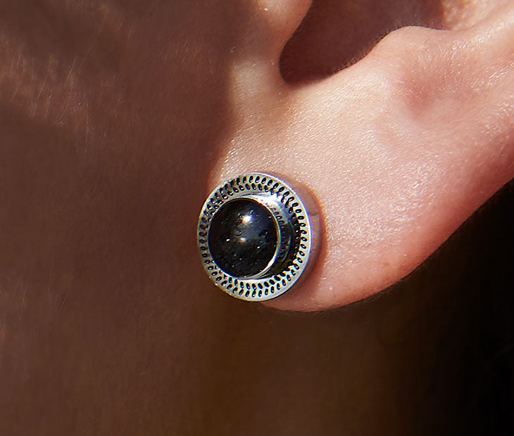 Osborne Reef Stud Earrings - on ear.