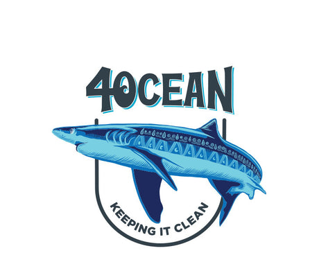 4ocean keeping it clean shark sticker