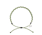 Electric Green Braided Anklet on white background