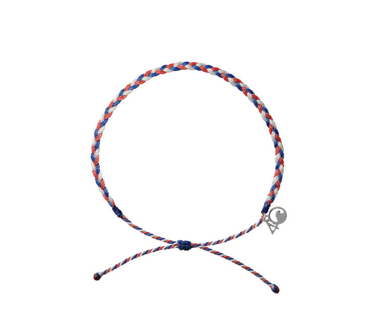 Patriotic Twist Braided Anklet on white background