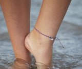 Patriotic Twist Braided Anklet on female model